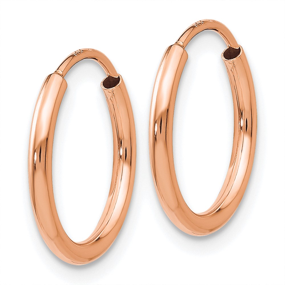 14k Rose Gold Polished Endless Tube Hoop Earrings (TF781)