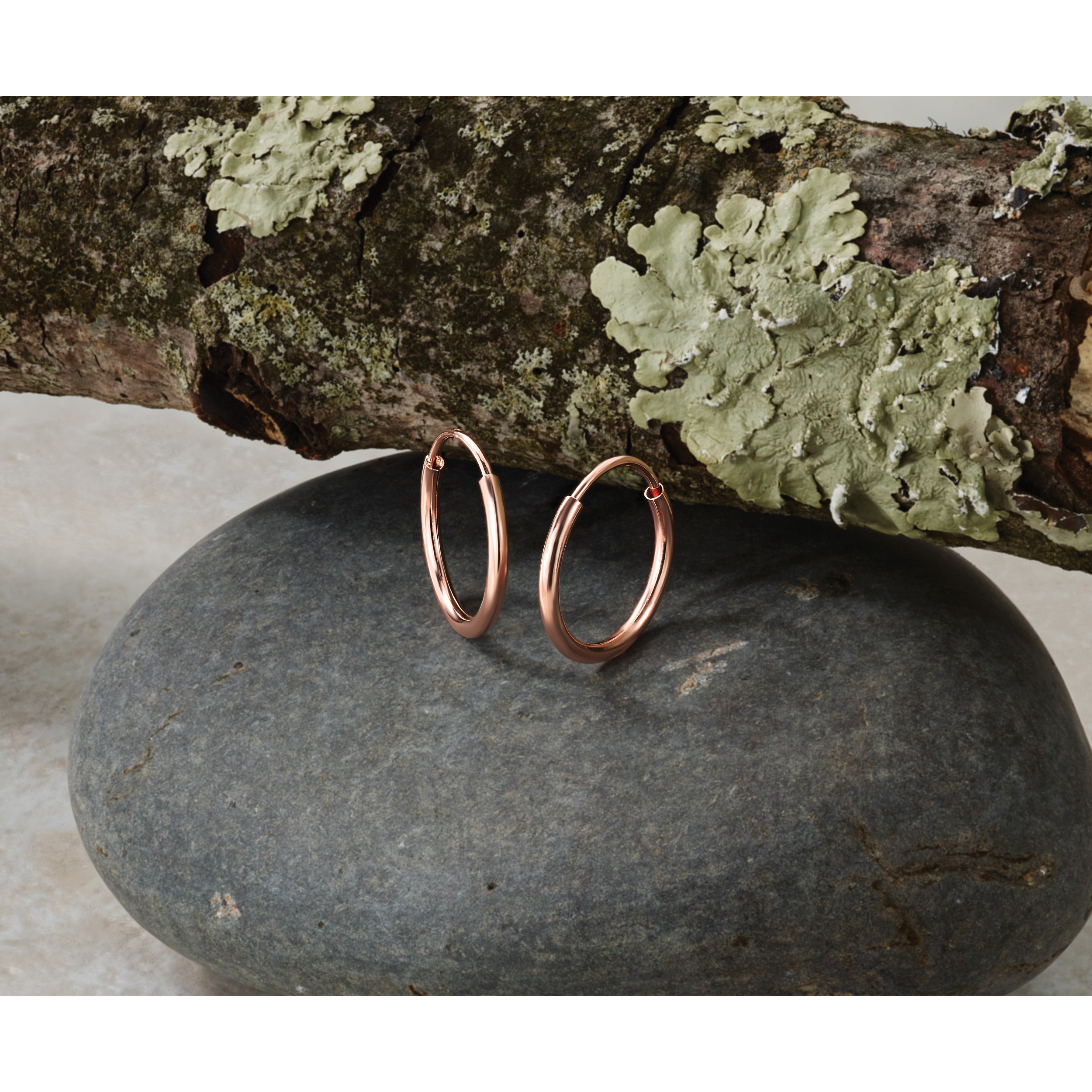 14k Rose Gold 1.5x15mm Polished Endless Tube Hoop Earrings TF781 detailed image 5
