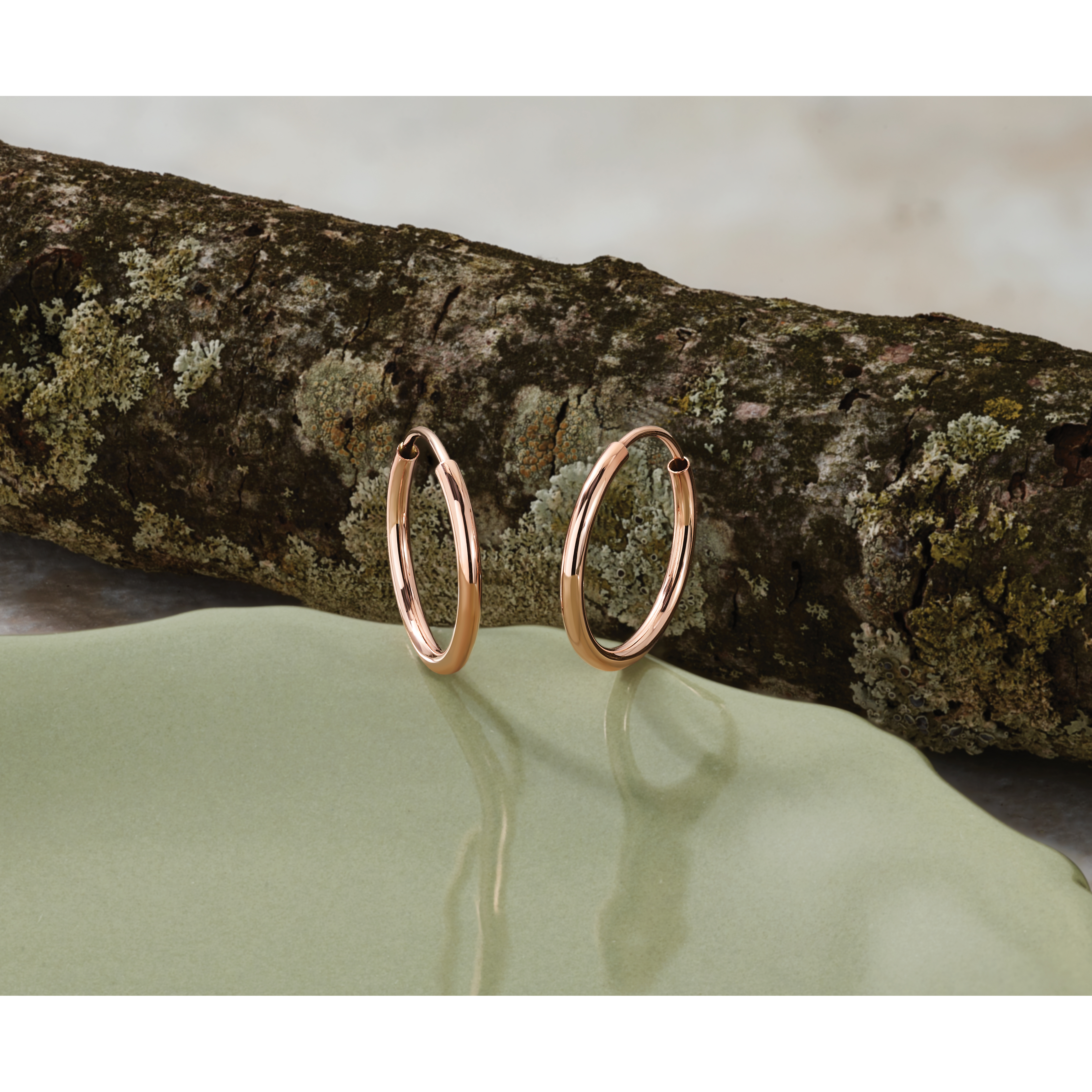 14k Rose Gold 1.5x16mm Polished Endless Tube Hoop Earrings TF782 product image view 5