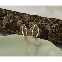 14K Rose Gold 1.5x 16mm Polished Endless Tube Hoop Earrings view 5