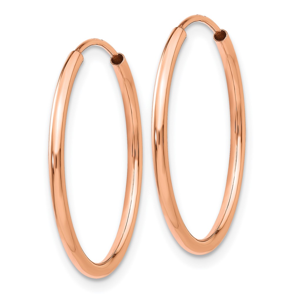 14k Rose Gold Polished Endless Tube Hoop Earrings (TF784)
