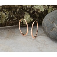 14K Rose Gold 1.5x 23mm Polished Endless Tube Hoop Earrings view 5