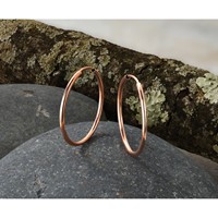 14K Rose Gold 1.5x 26mm Polished Endless Tube Hoop Earrings view 5