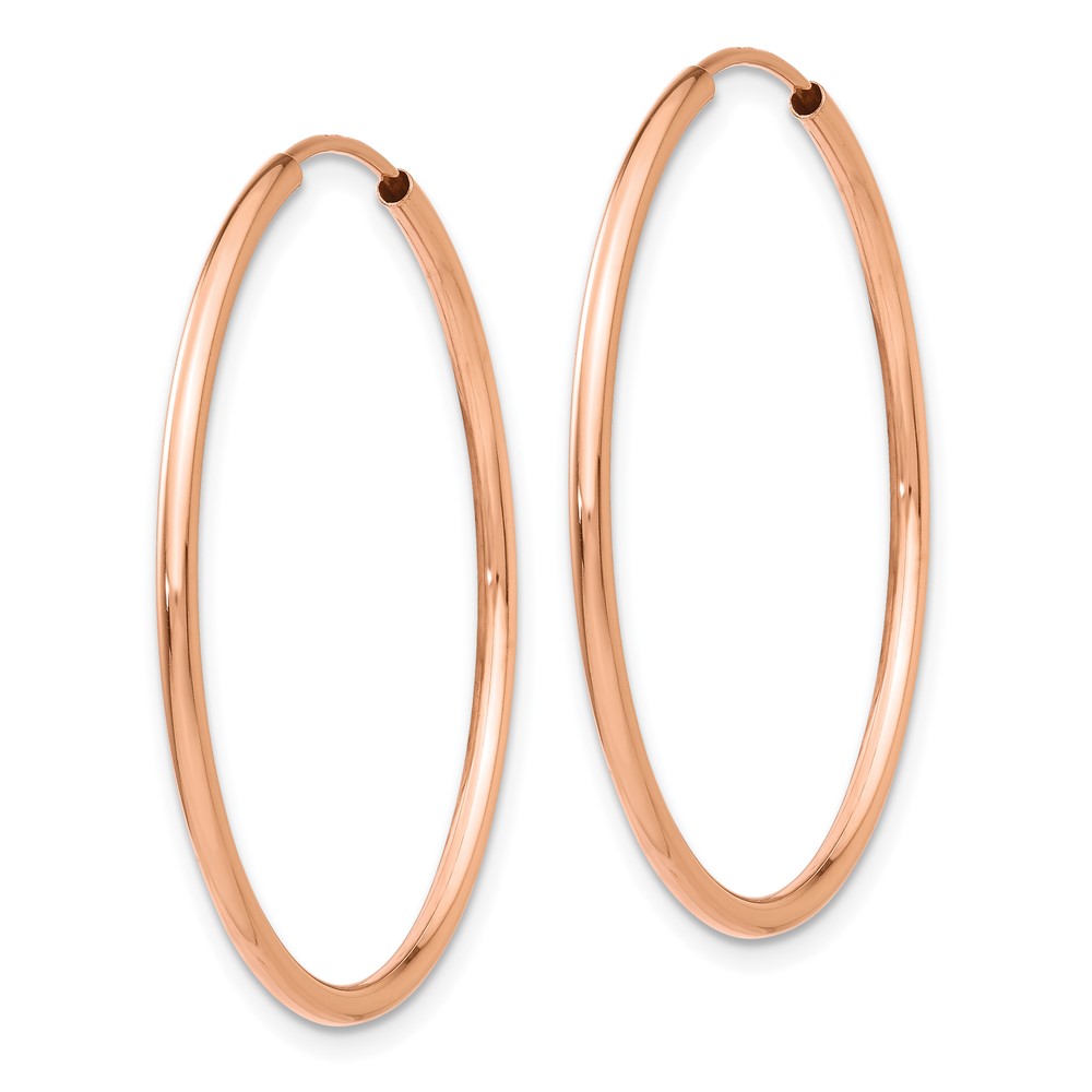 14k Rose Gold Polished Endless Tube Hoop Earrings (TF786)