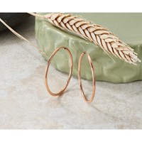 14K Rose Gold 1.5x 30mm Polished Endless Tube Hoop Earrings view 5