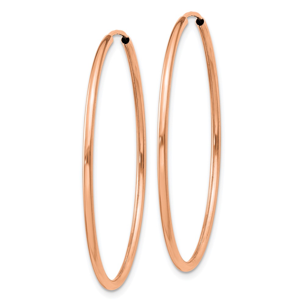 14k Rose Gold Polished Endless Tube Hoop Earrings (TF787)