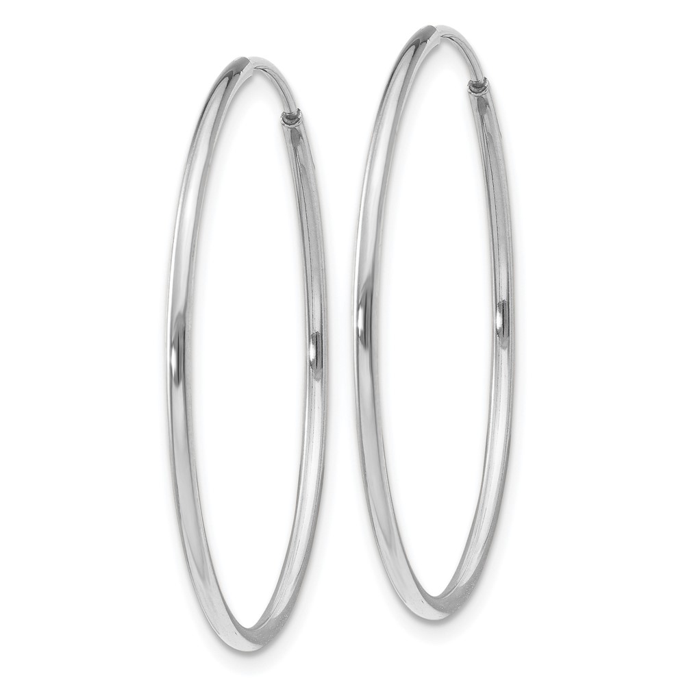 14k White Gold Polished Endless Tube Hoop Earrings (TF788)
