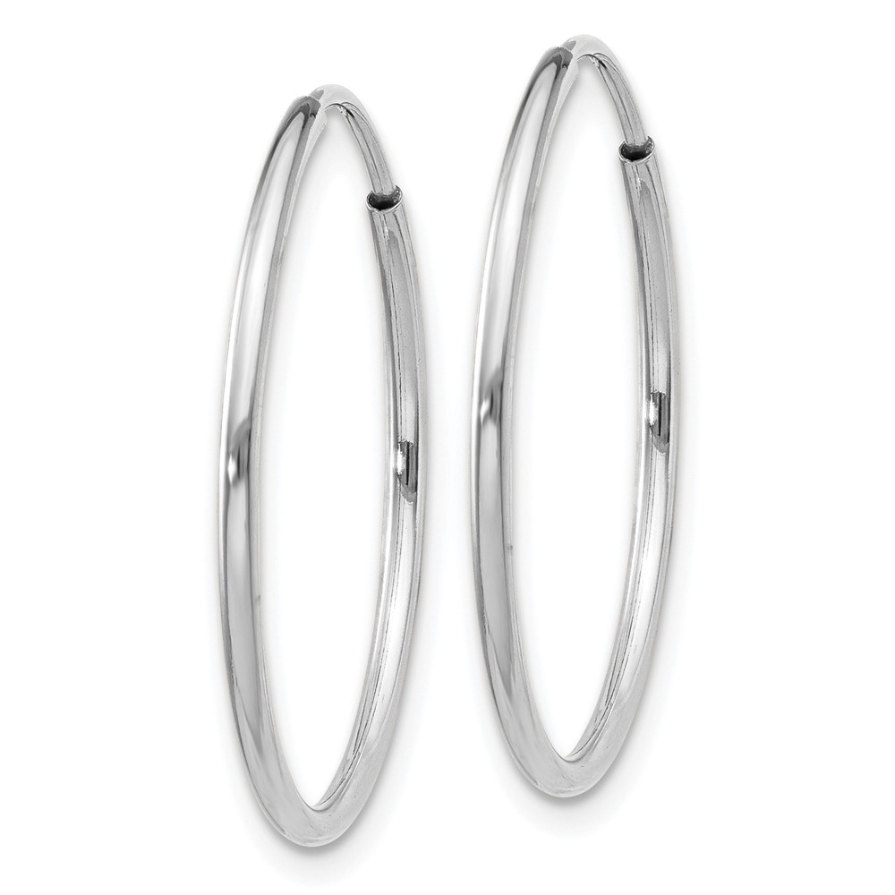 14k White Gold Polished Endless Tube Hoop Earrings (TF789)