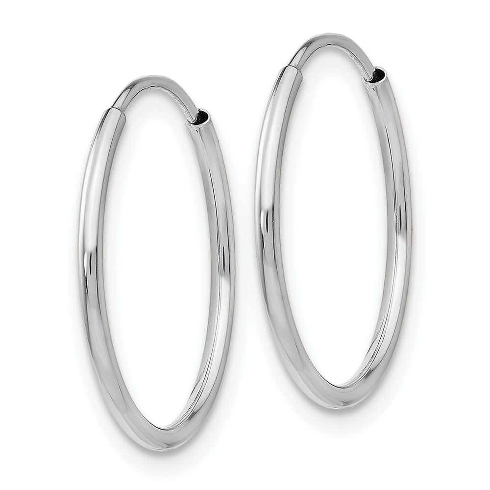 14k White Gold Polished Endless Tube Hoop Earrings (TF790)
