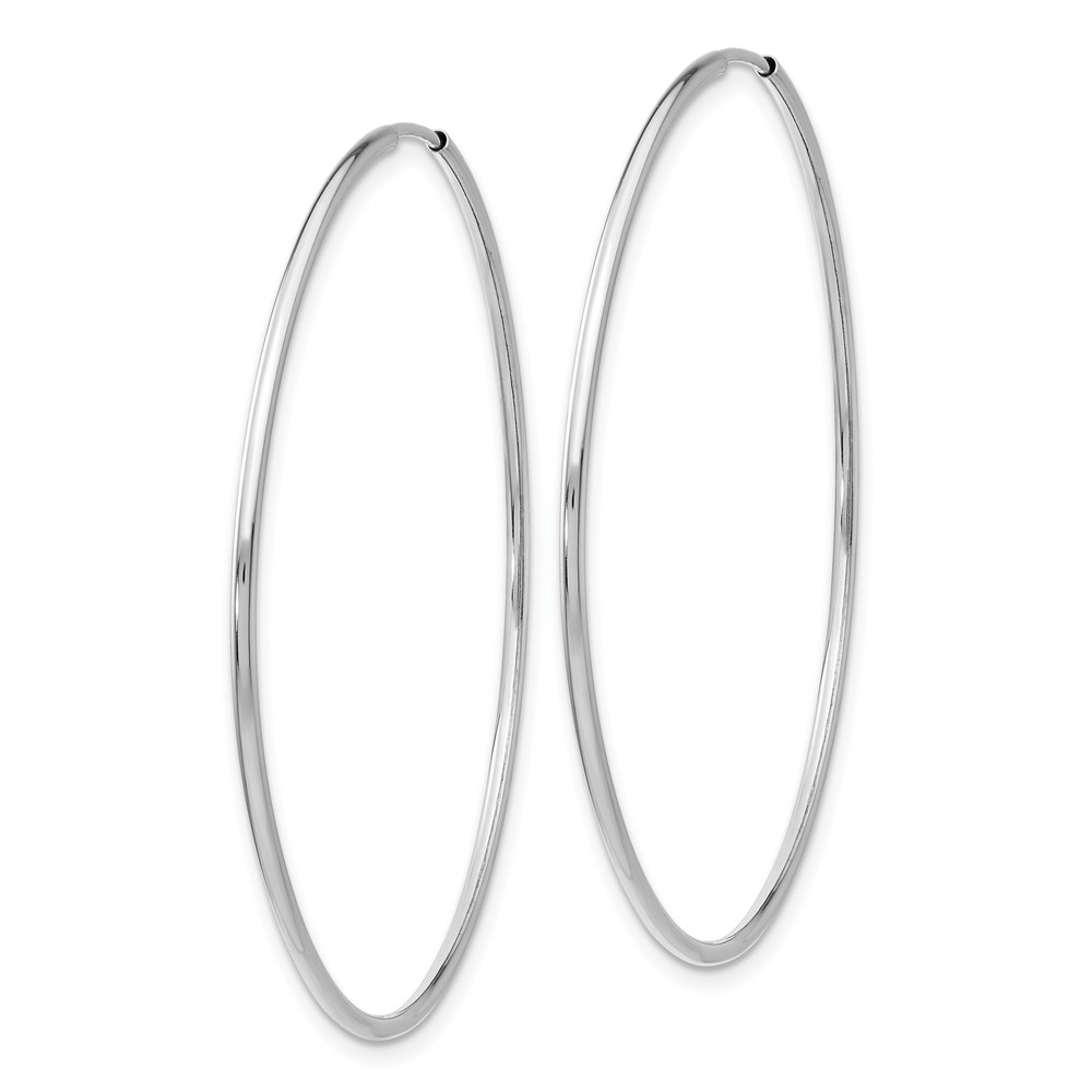 14k White Gold Polished Endless Tube Hoop Earrings (TF793)