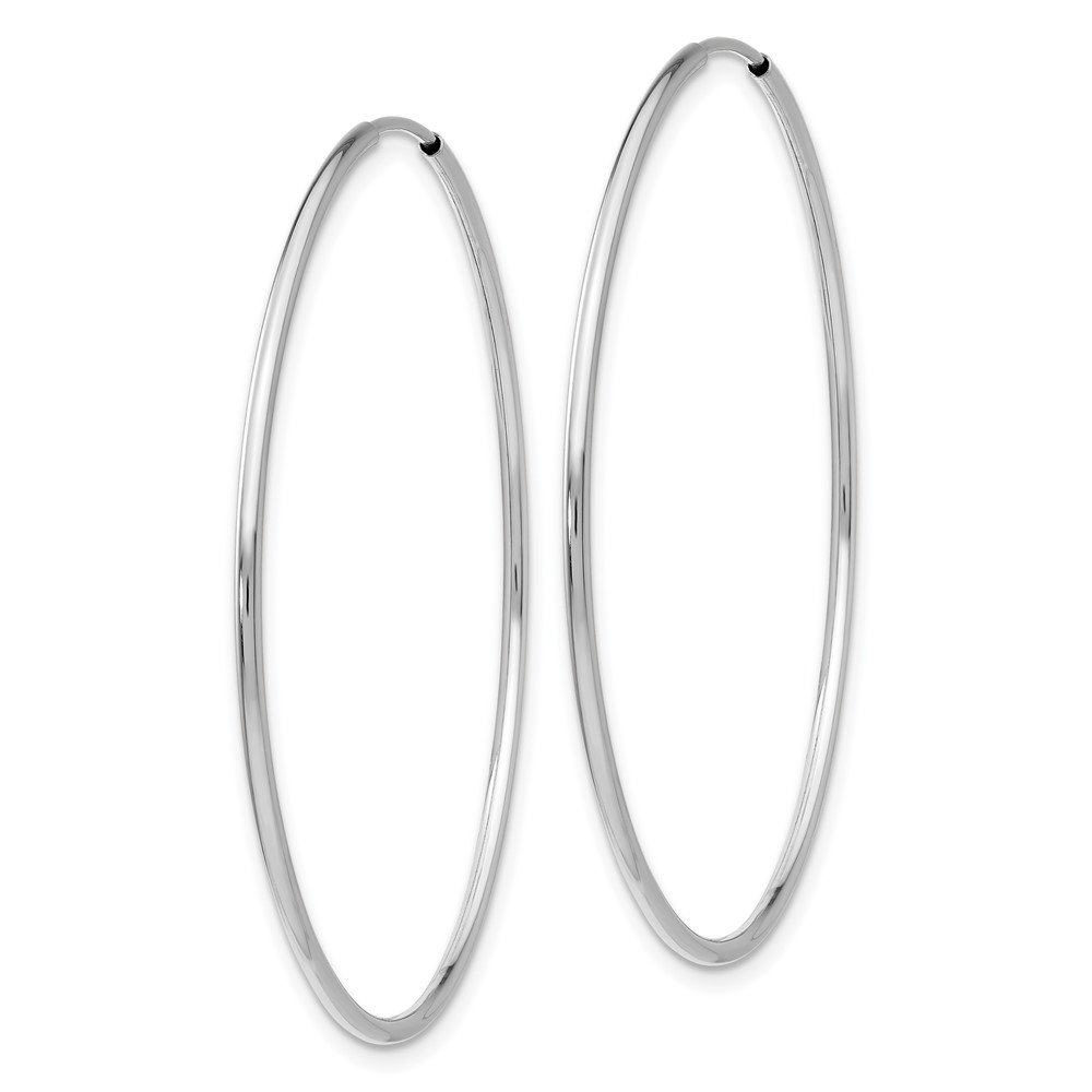 14k White Gold Polished Endless Tube Hoop Earrings (TF794)