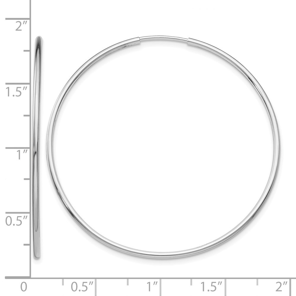 14k White Gold Polished Endless Tube Hoop Earrings (TF794)