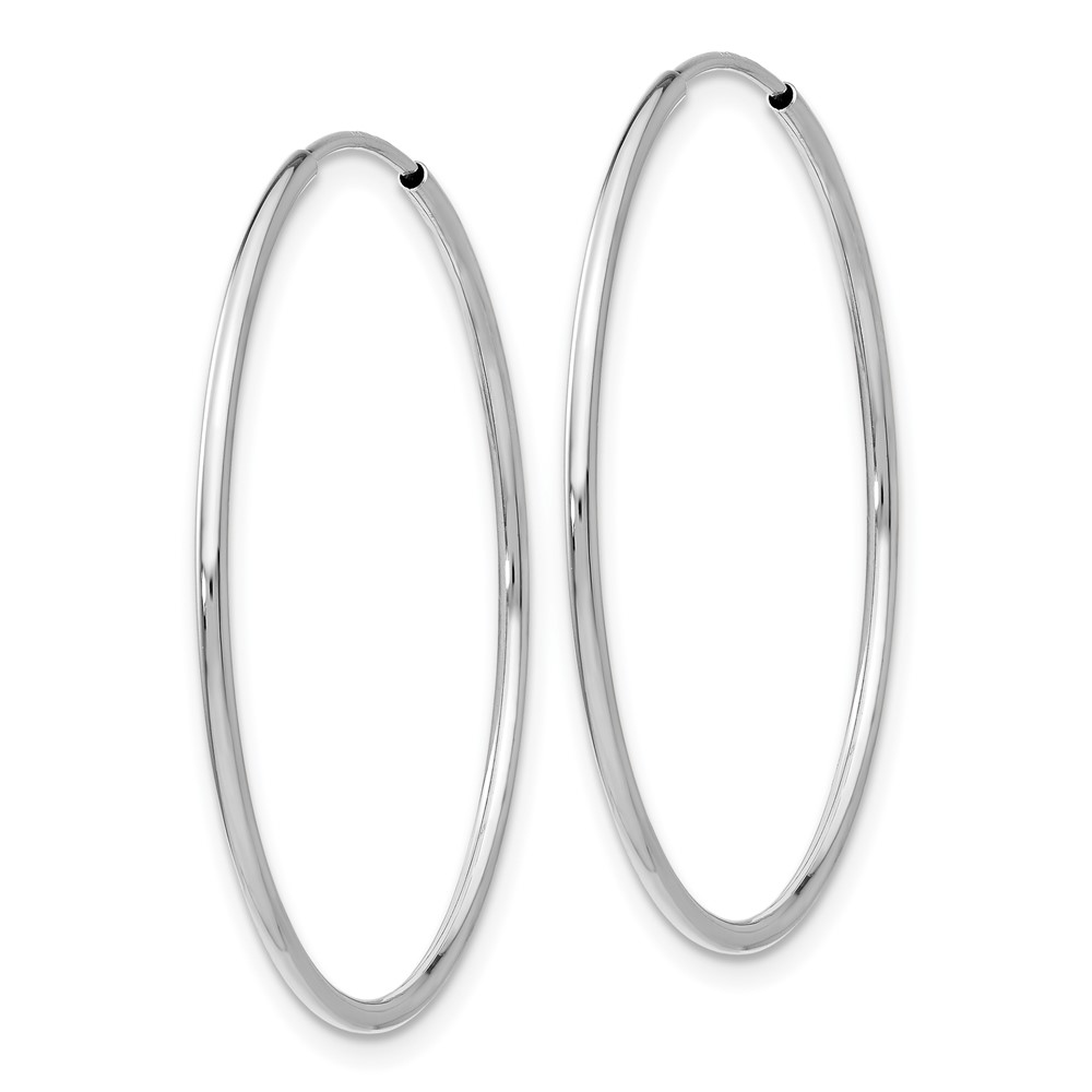 14k White Gold Polished Endless Tube Hoop Earrings (TF795)