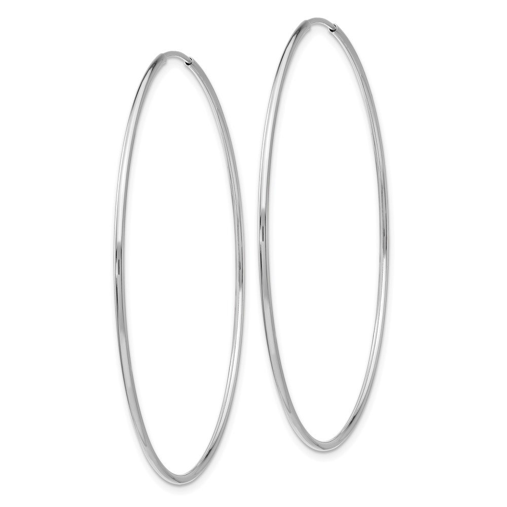 14k White Gold Polished Endless Tube Hoop Earrings (TF796)