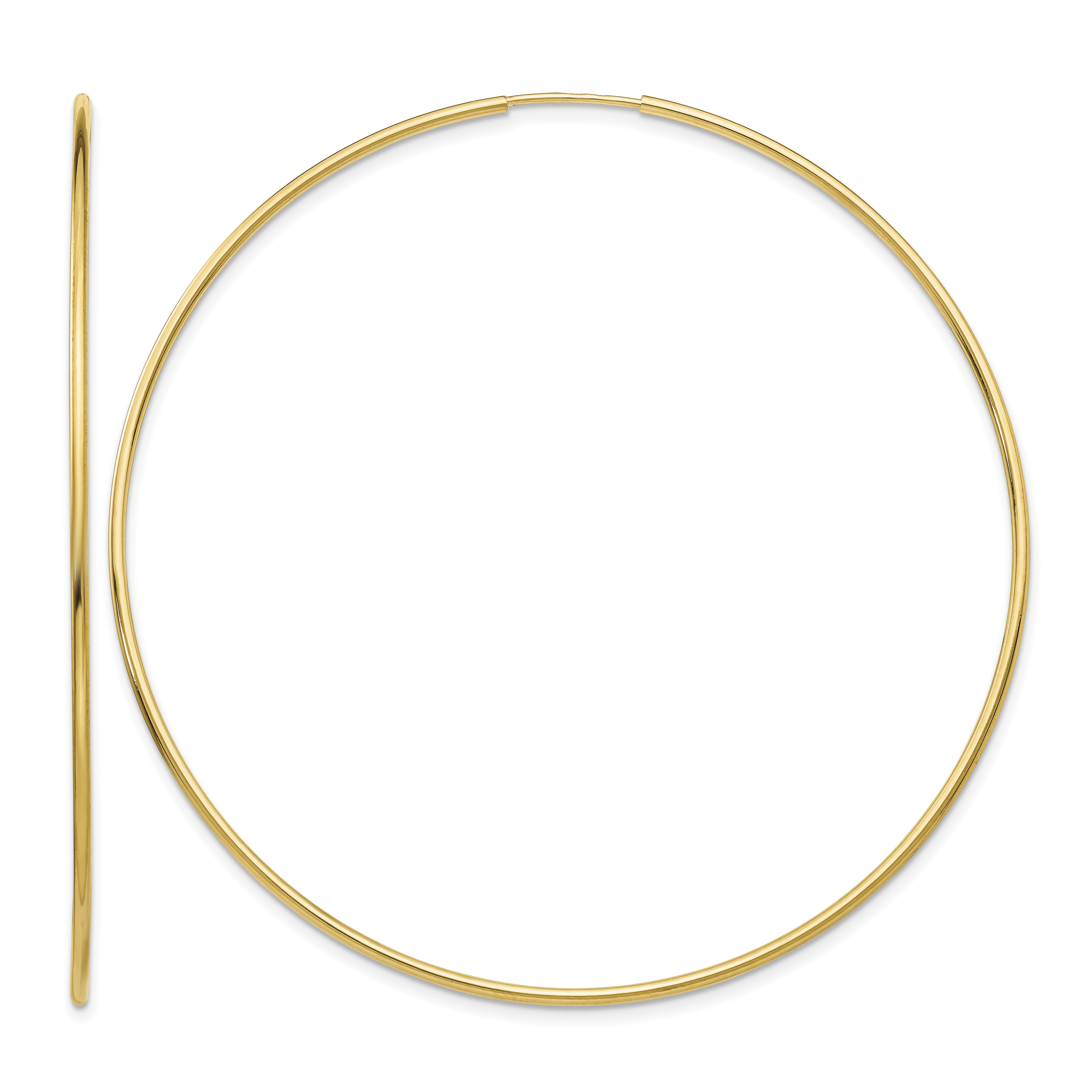14k Polished Endless Tube Hoop Earrings (TF800)