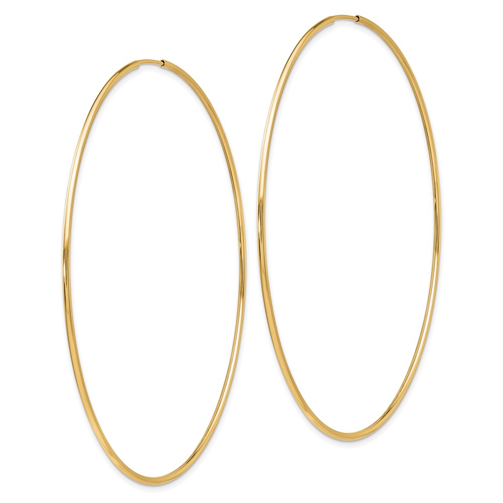 14k Polished Endless Tube Hoop Earrings (TF801)