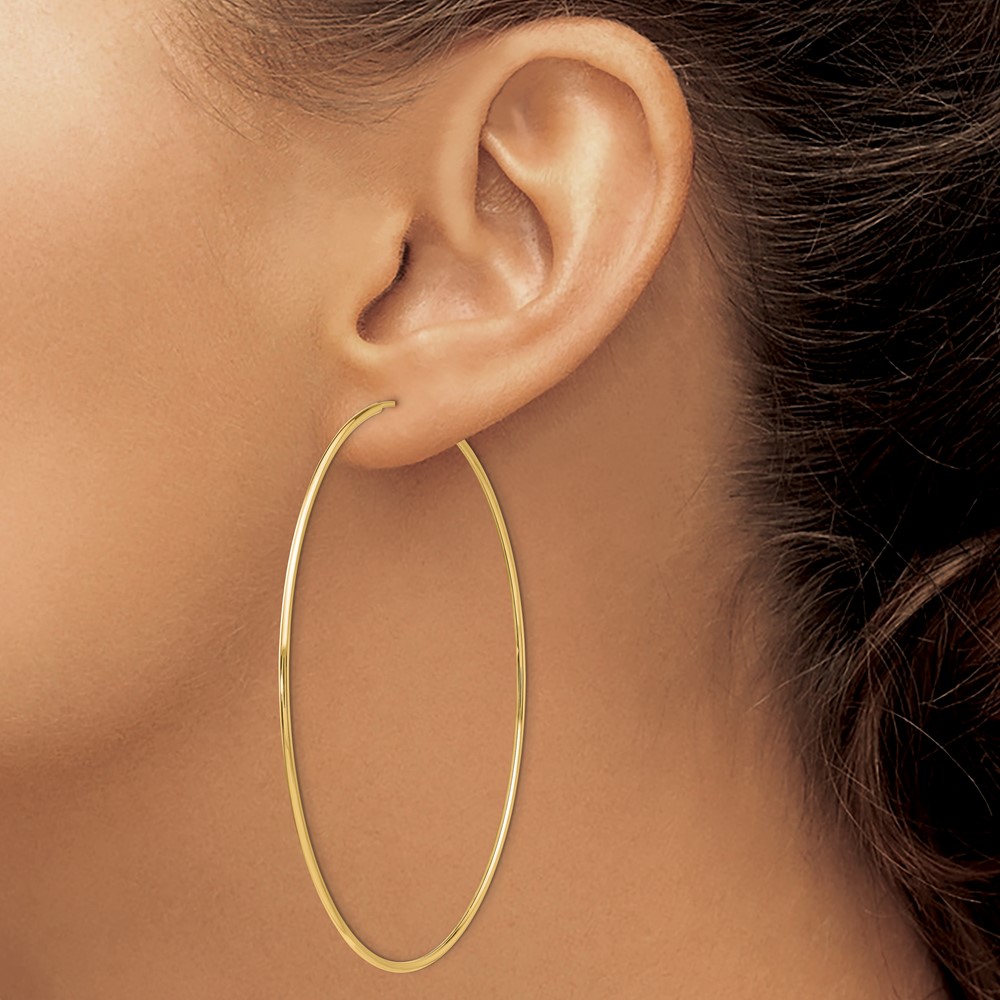 14k Polished Endless Tube Hoop Earrings (TF801)