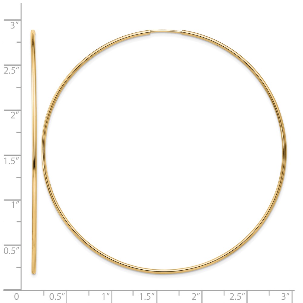 14k Polished Endless Tube Hoop Earrings (TF801)