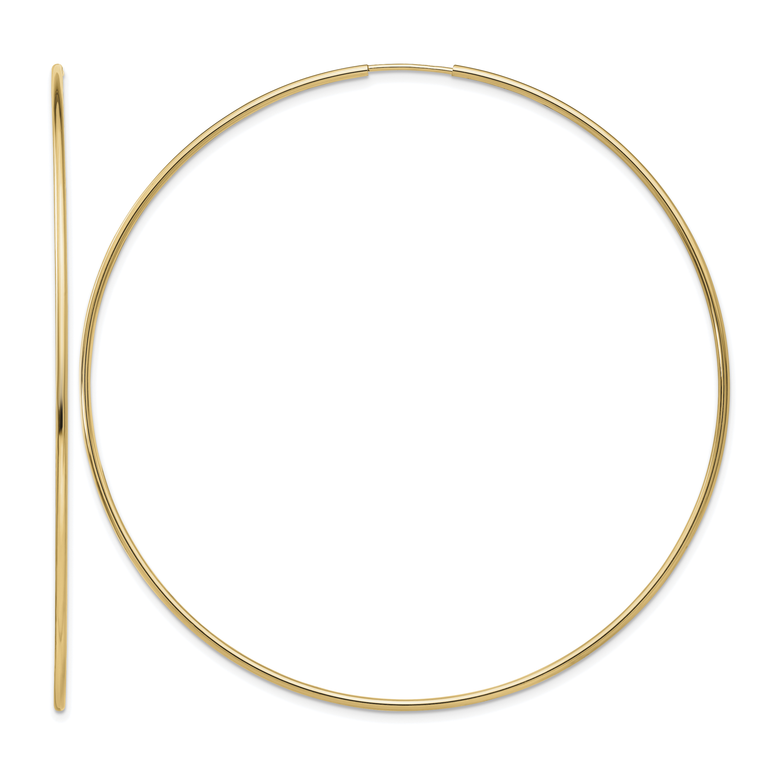 14k Polished Endless Tube Hoop Earrings (TF801)