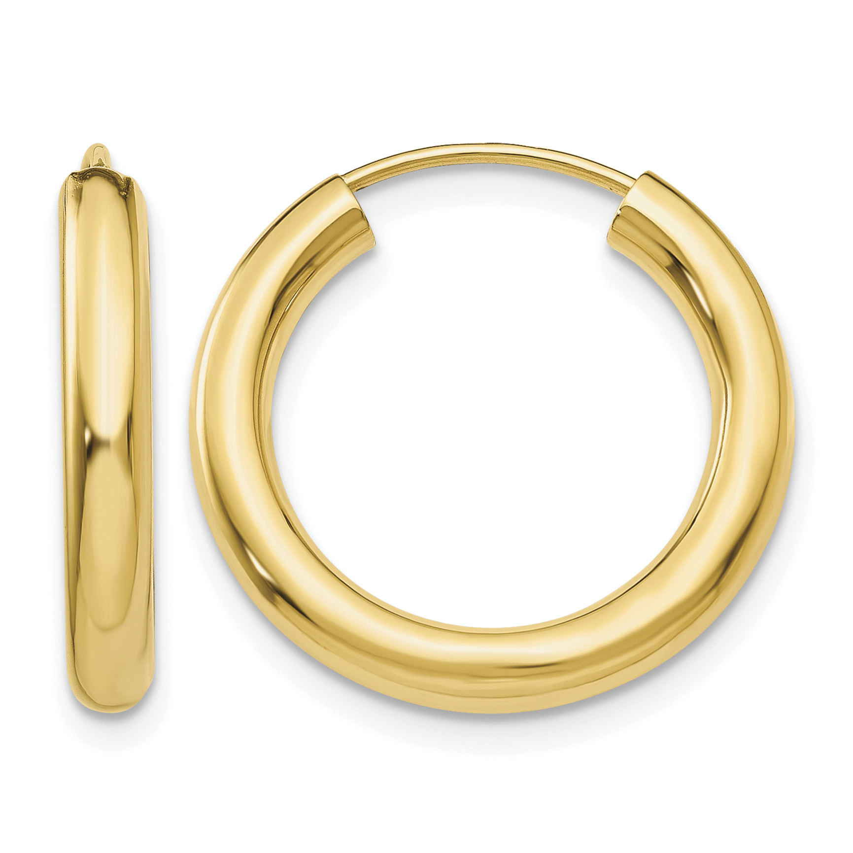 14k Polished Endless Tube Hoop Earrings (TF807)