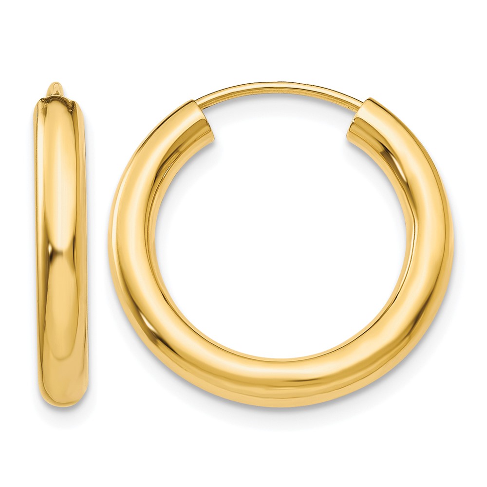 14k Polished Endless Tube Hoop Earrings (TF807)