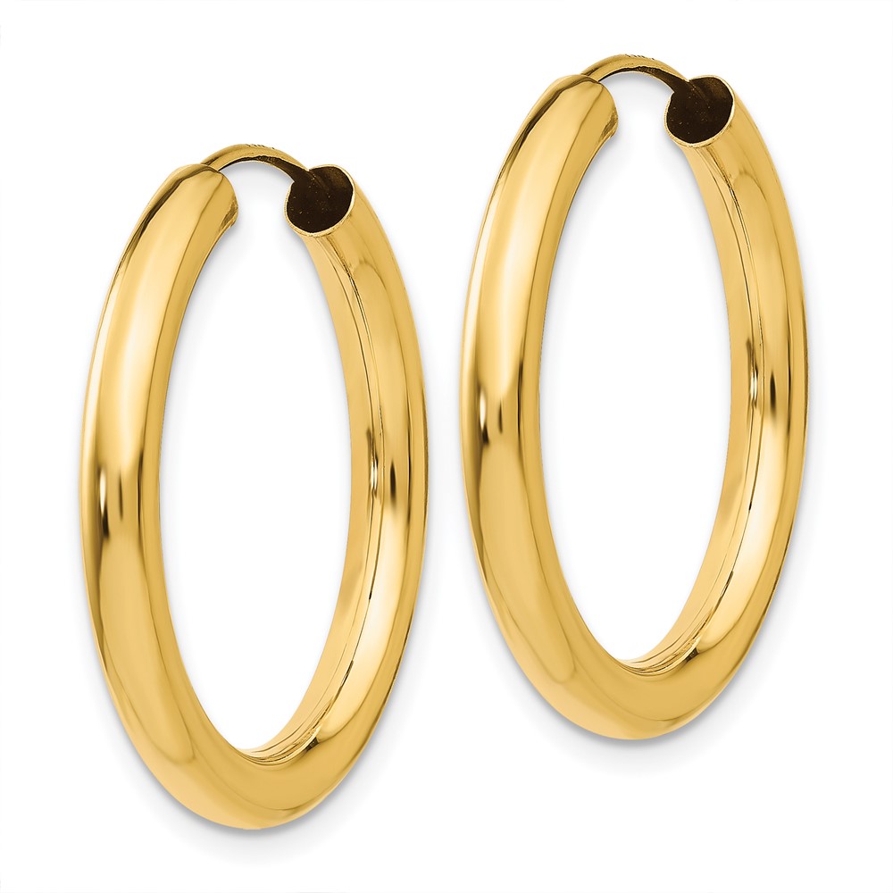 14k Polished Endless Tube Hoop Earrings (TF808)