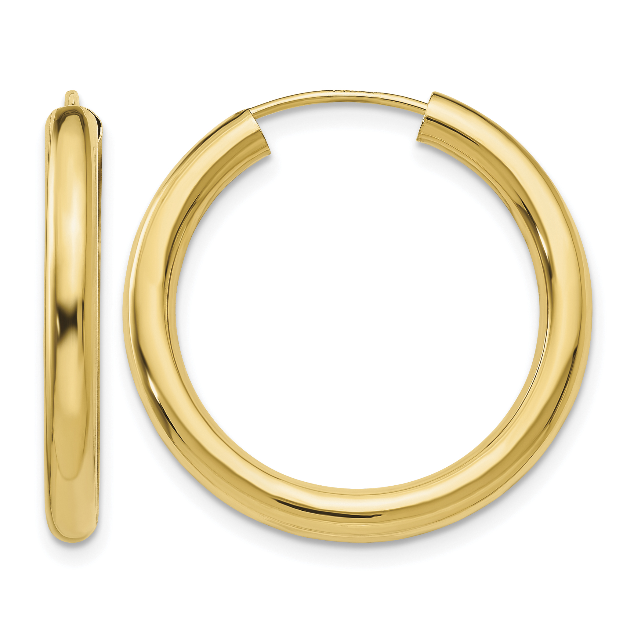 14k Polished Endless Tube Hoop Earrings (TF808)