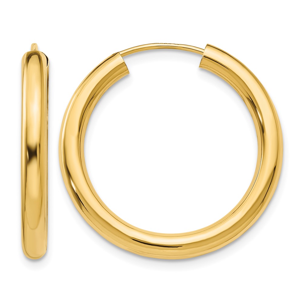 14k Polished Endless Tube Hoop Earrings (TF808)
