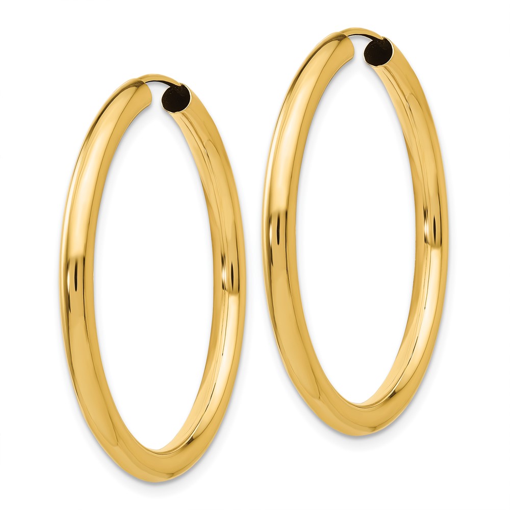14k Polished Endless Tube Hoop Earrings (TF809)