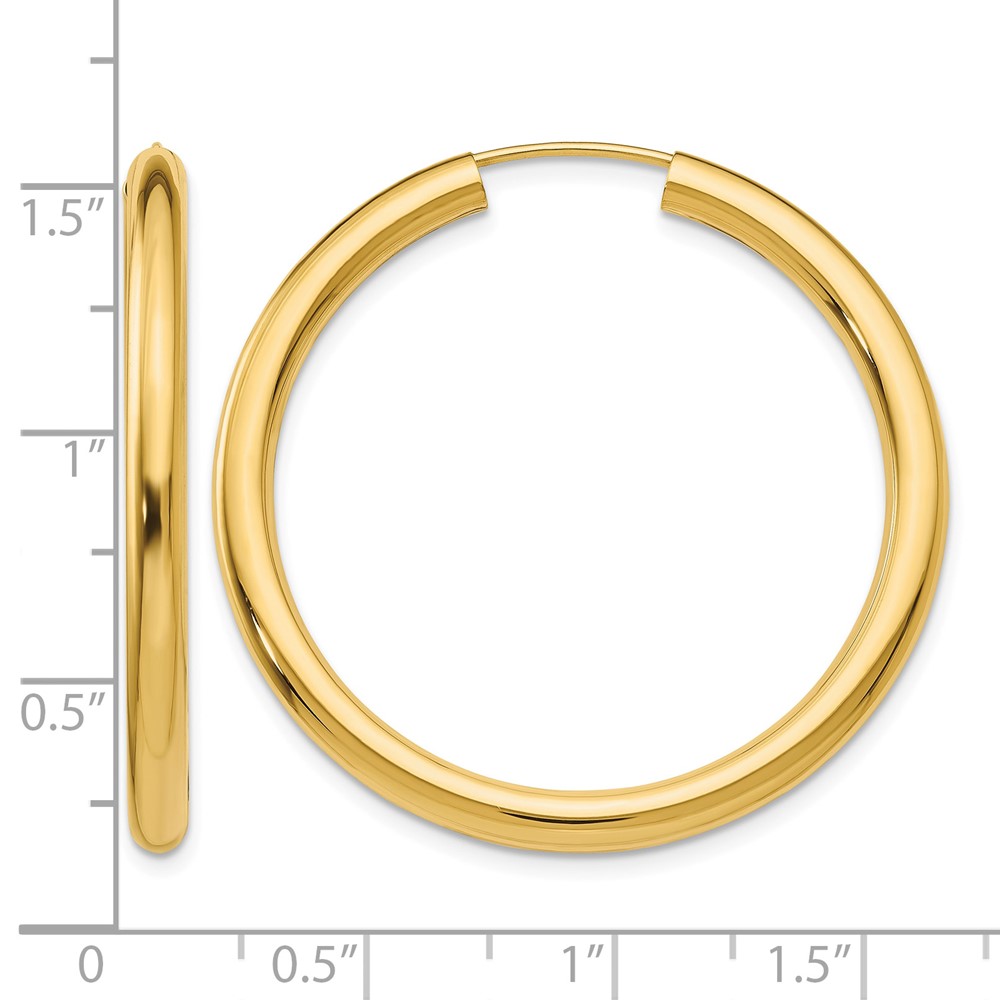14k Polished Endless Tube Hoop Earrings (TF809)