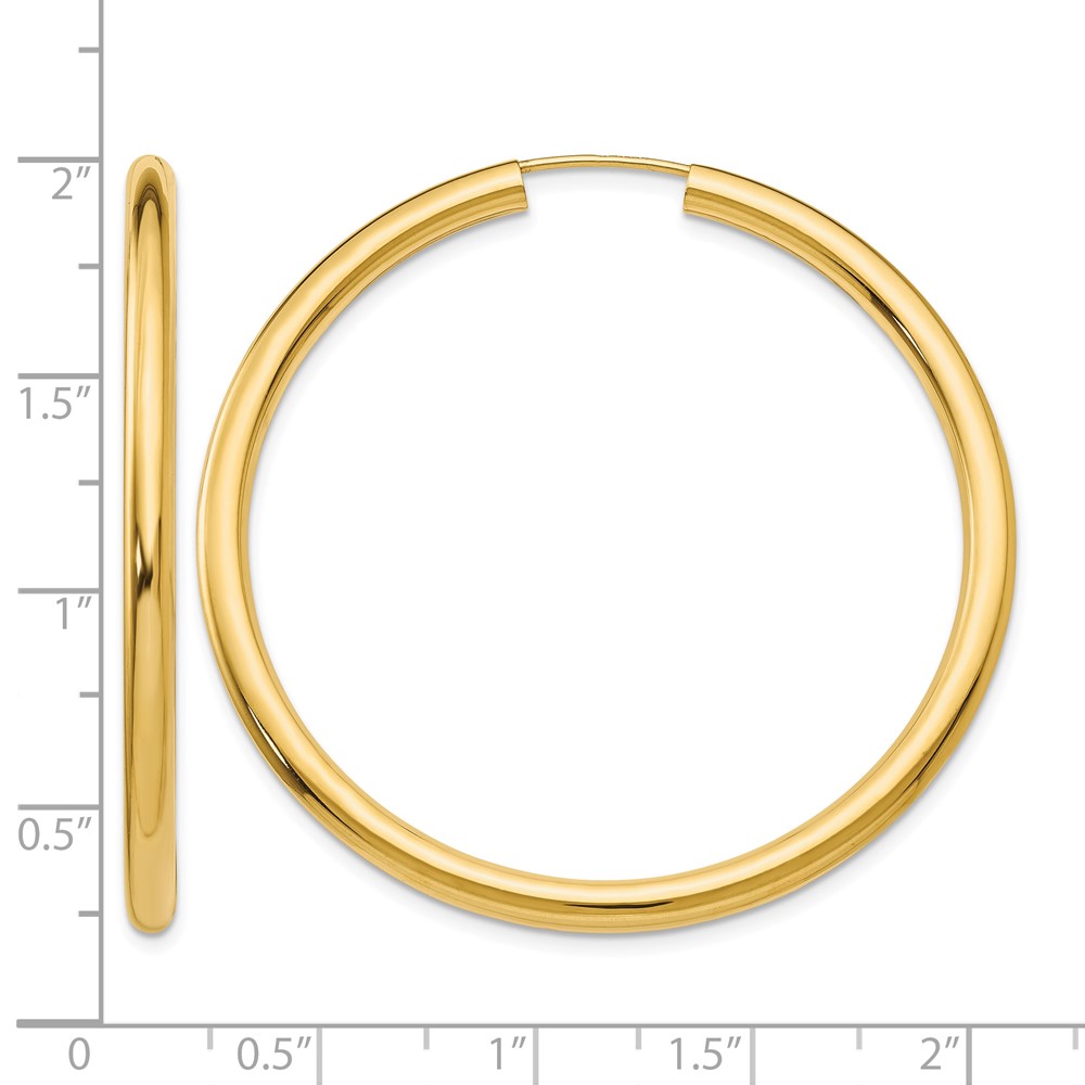 14k Polished Endless Tube Hoop Earrings (TF810)