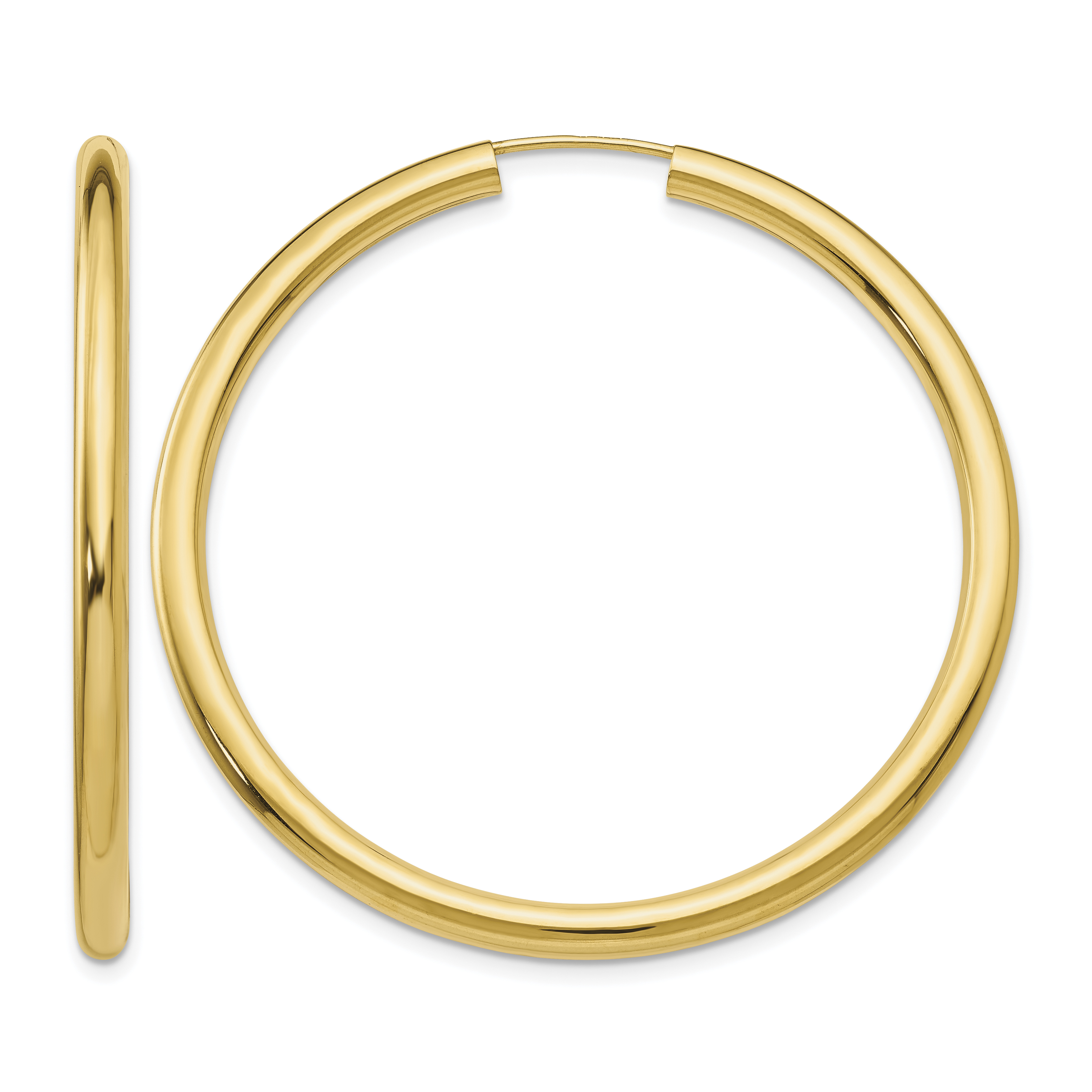 14k Polished Endless Tube Hoop Earrings (TF810)