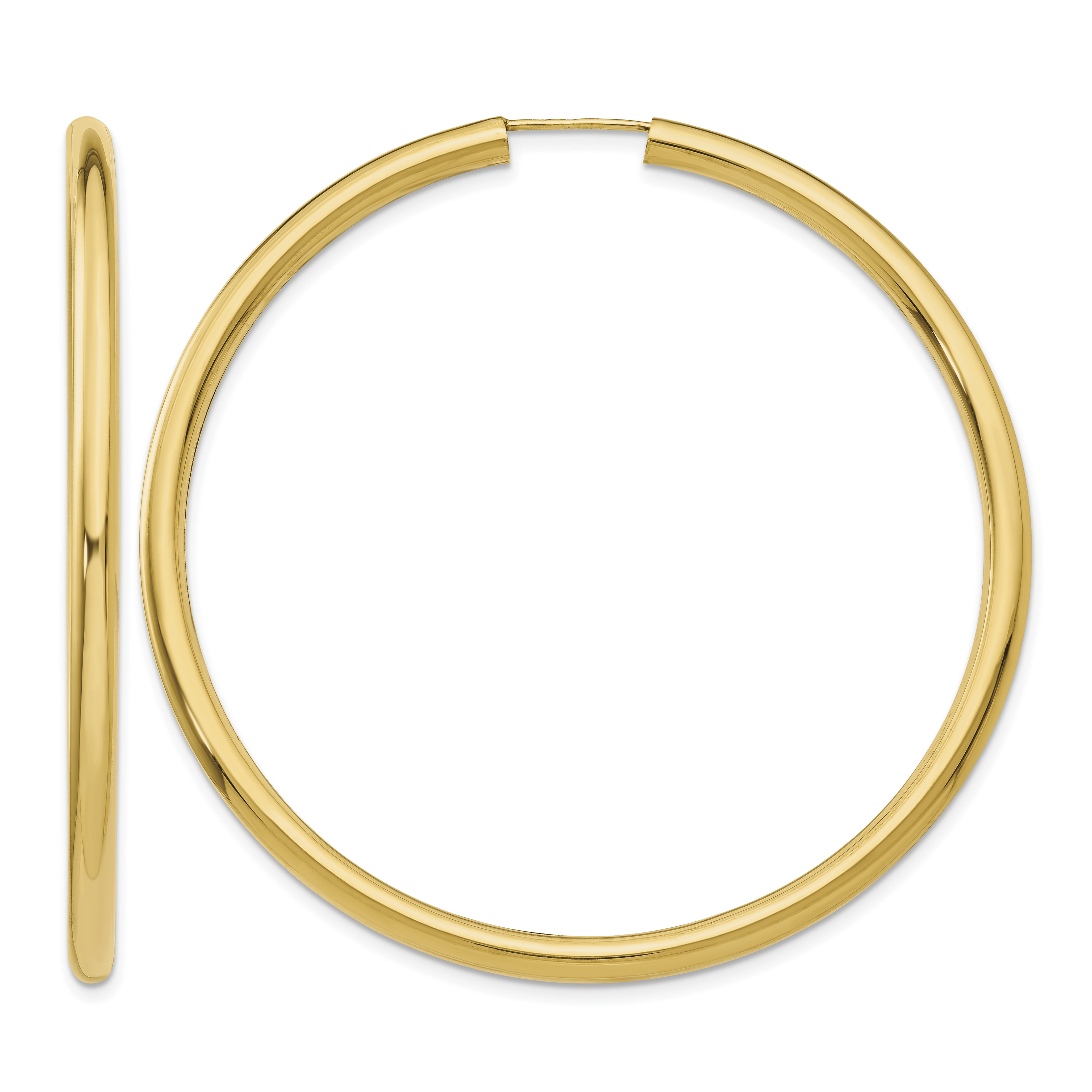 14k Polished Endless Tube Hoop Earrings (TF811)