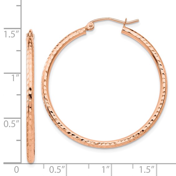 Gold Lightweight Diamond-cut Hoop Earrings