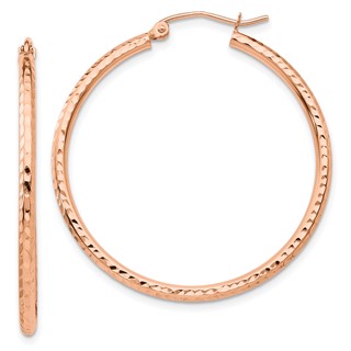 Gold Lightweight Diamond-cut Hoop Earrings