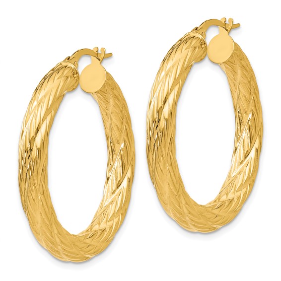4.5mm Gold Twisted Hoop Earrings