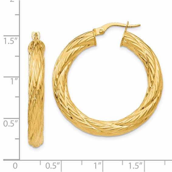 4.5mm Gold Twisted Hoop Earrings