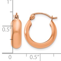 14K Rose Gold 4.75x 16mm Polished Round Hoop Earrings view 4