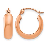 14K Rose Gold 4.75x 16mm Polished Round Hoop Earrings view 1