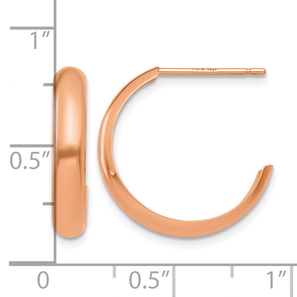 14k Rose Gold Polished Hoop Earrings (TF969)