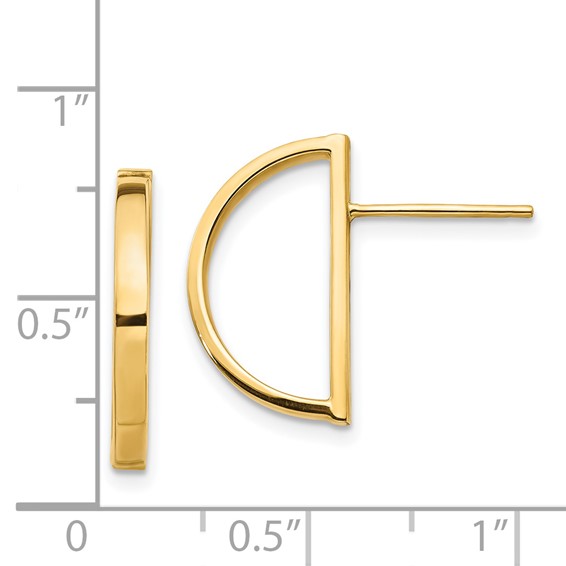 14K Half Circle Post Earrings