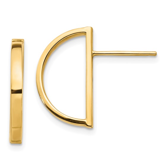 14K Half Circle Post Earrings