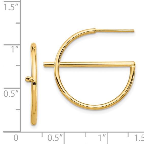 14K Split Circle Post Earrings