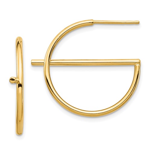 14K Split Circle Post Earrings