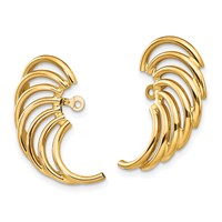 14K Yellow Gold Polished Swirl Shaped Earring Jackets view 2