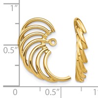 14K Yellow Gold Polished Swirl Shaped Earring Jackets view 3