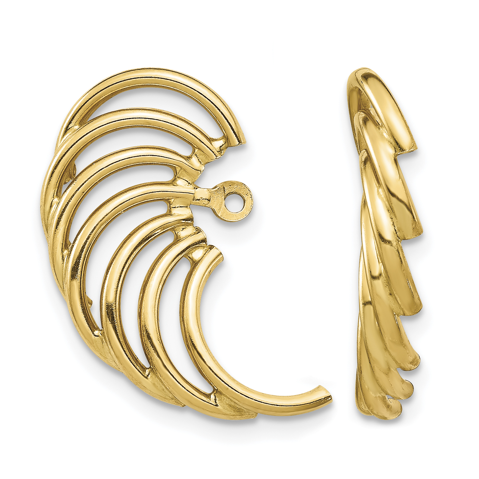 14k Polished Swirl Shaped Earring Jackets (TH221)