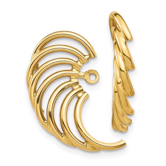 14k Polished Swirl Shaped Earring Jackets