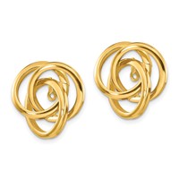 14K Yellow Gold Polished Love Knot Earring Jackets view 2