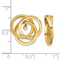14K Yellow Gold Polished Love Knot Earring Jackets view 3
